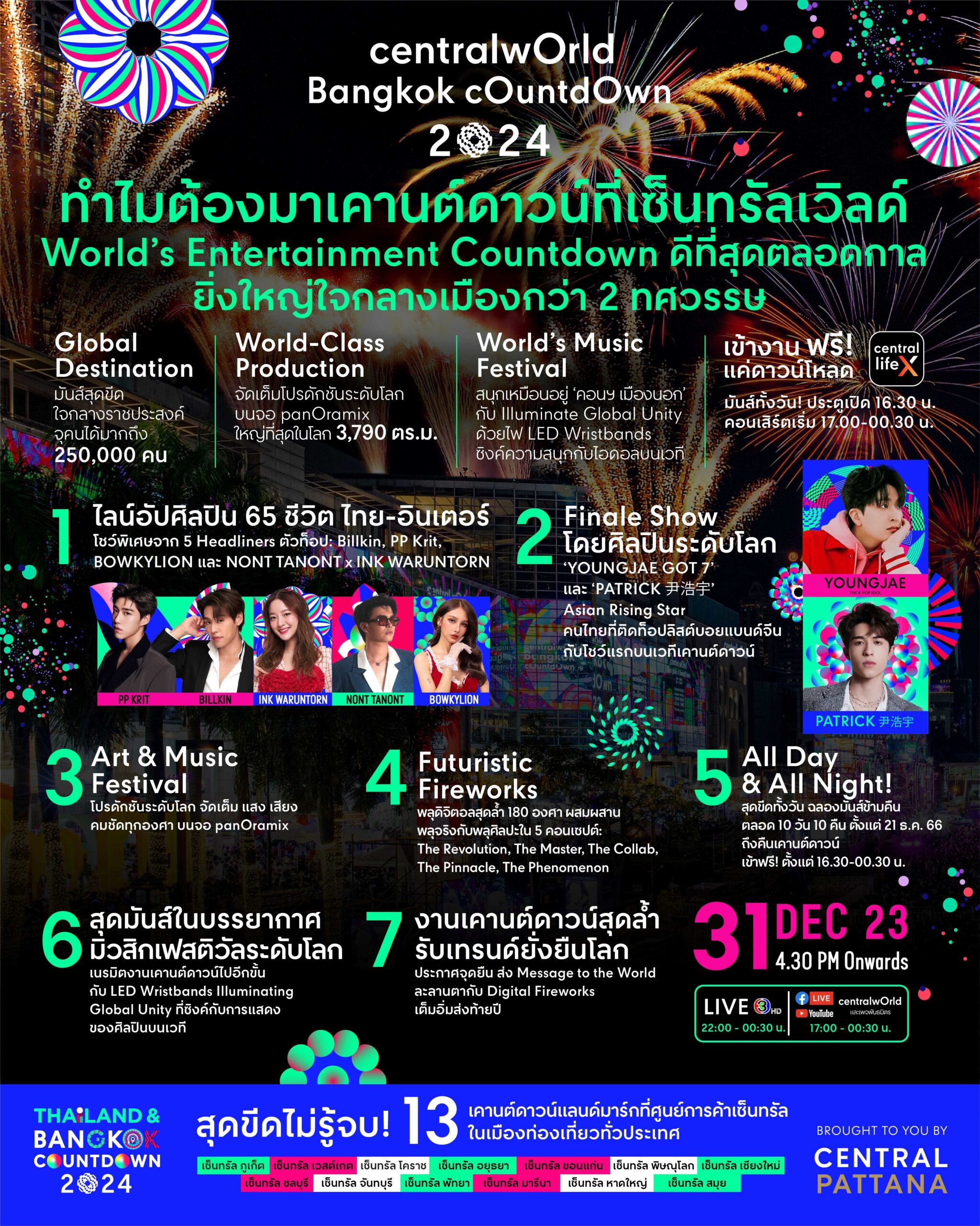 'centralwOrld Bangkok Countdown 2024'